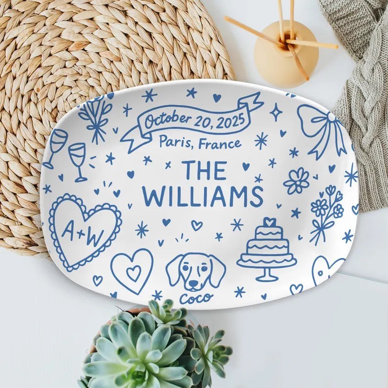 Personalized Names and Date Wedding Platter