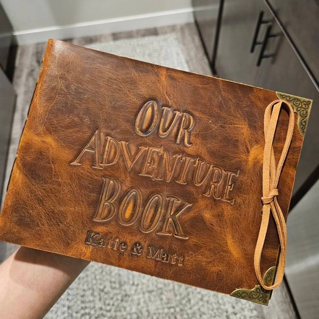 Personalized Genuine Leather Photo Album Our Adventure Book Valentine's Day Anniversary Gift For Couple