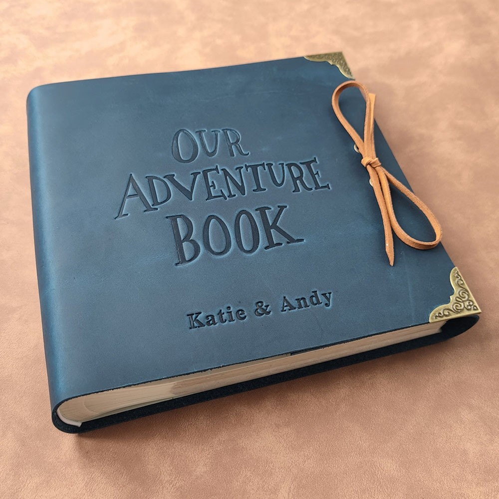 Personalized Genuine Leather Photo Album Our Adventure Book Valentine's Day Anniversary Gift For Couple