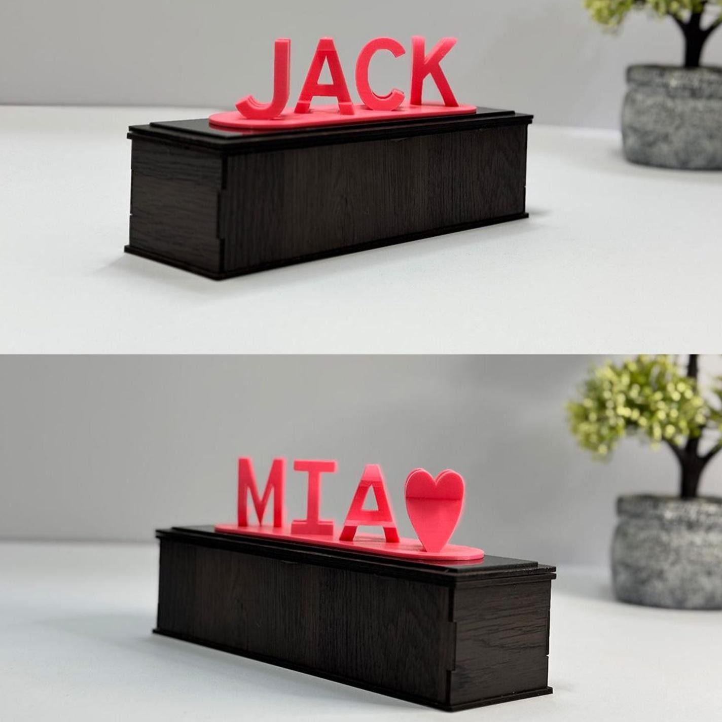 Personalized Dual Name Illusion Love 3D Printed Sweet Gift
